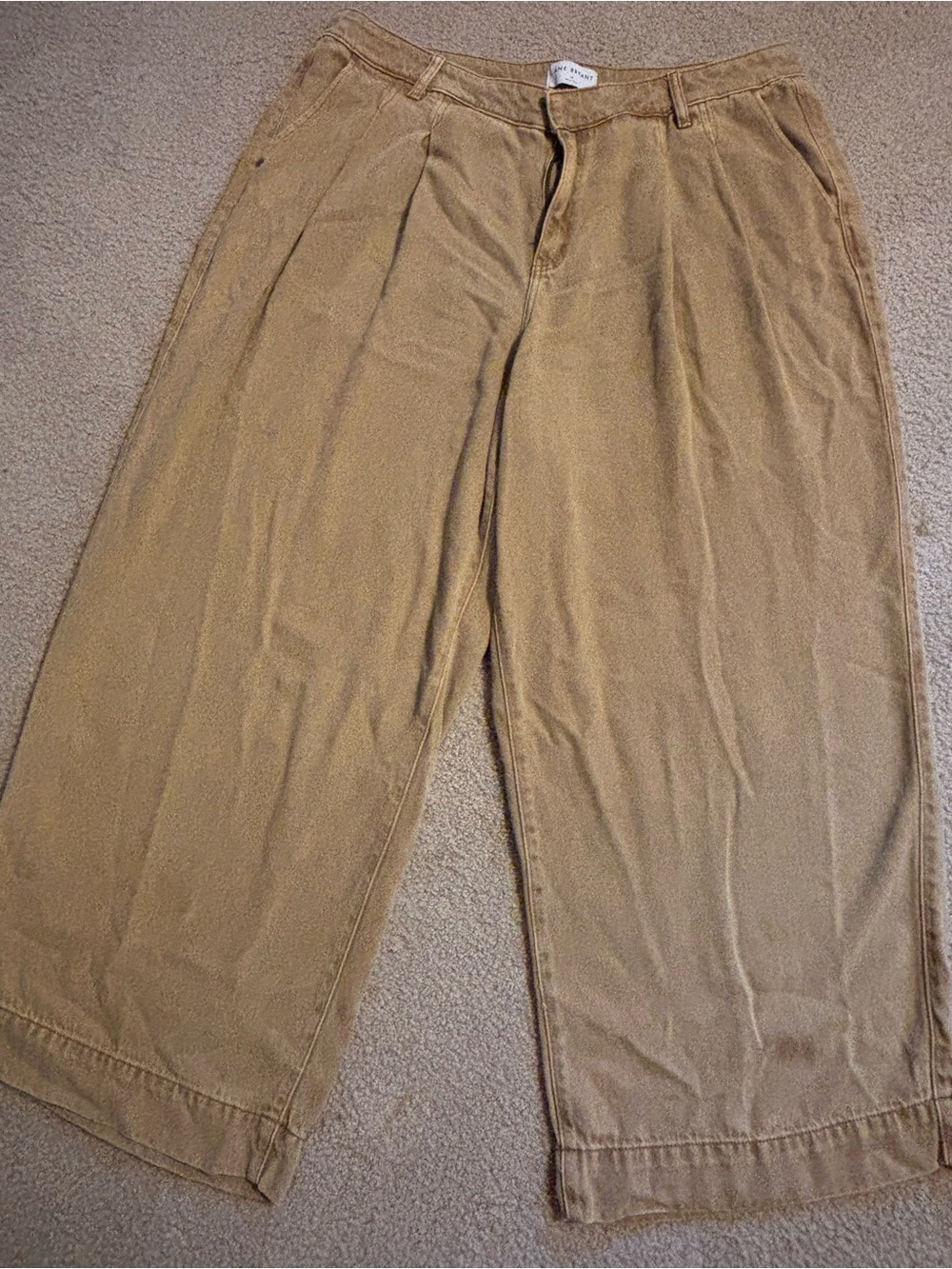 Lane Bryant Women’s Wide-Leg Chinos in Khaki Tan